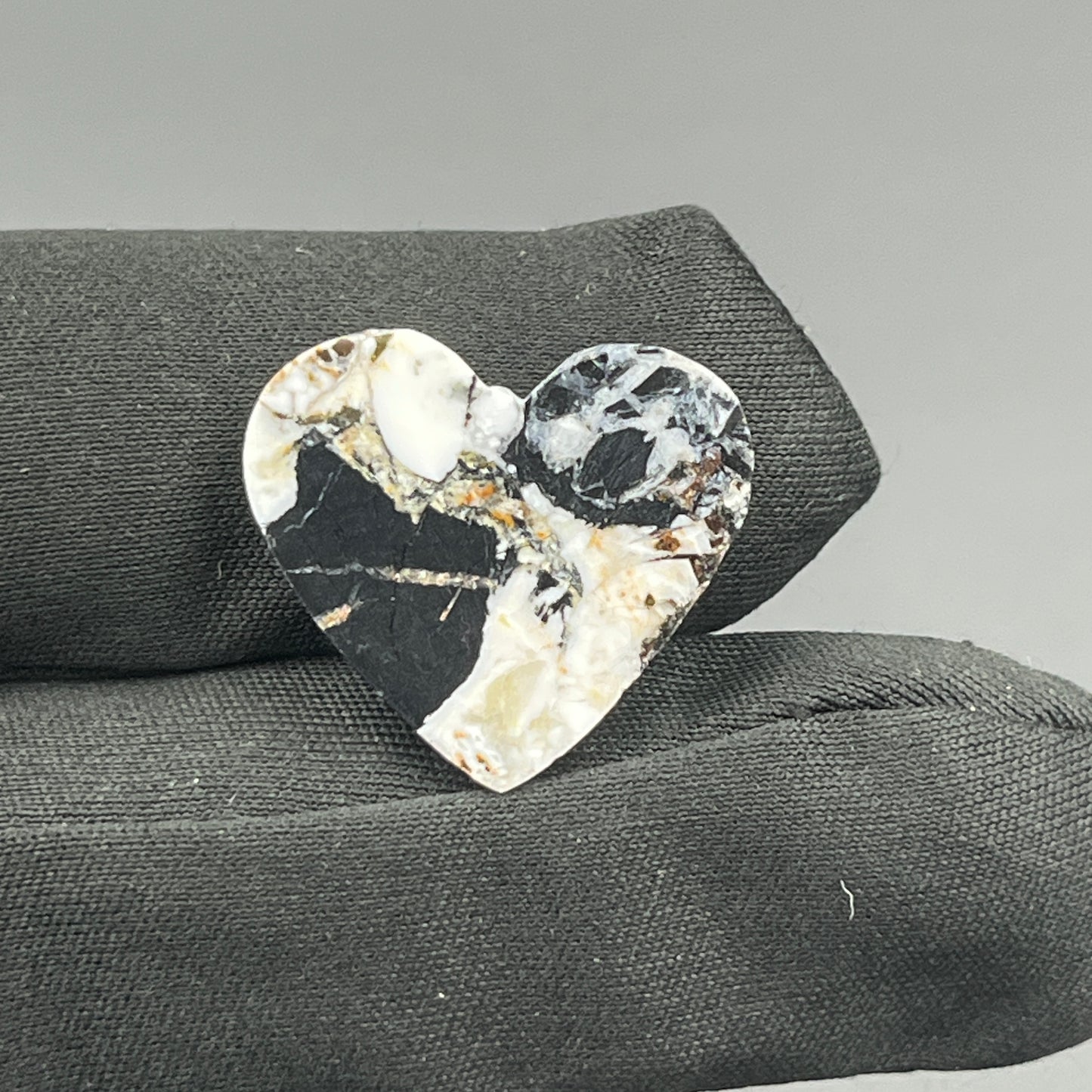 White Buffalo Turquoise Cabochon - Heart