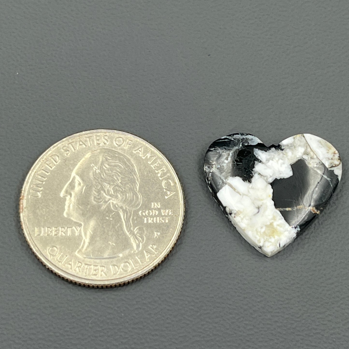 White Buffalo Turquoise Cabochon - Heart