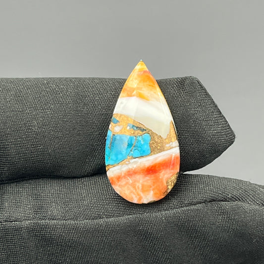 Kingman Spiny Oyster Turquoise - Loose Cab - Teardrop