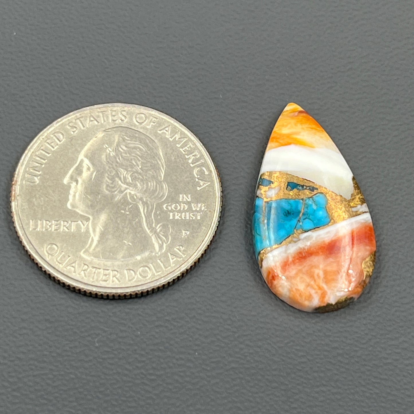 Kingman Spiny Oyster Turquoise - Loose Cab - Teardrop
