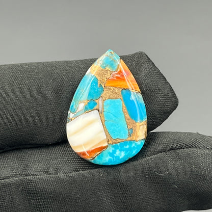 Kingman Spiny Oyster Turquoise - Loose Cab - Teardrop