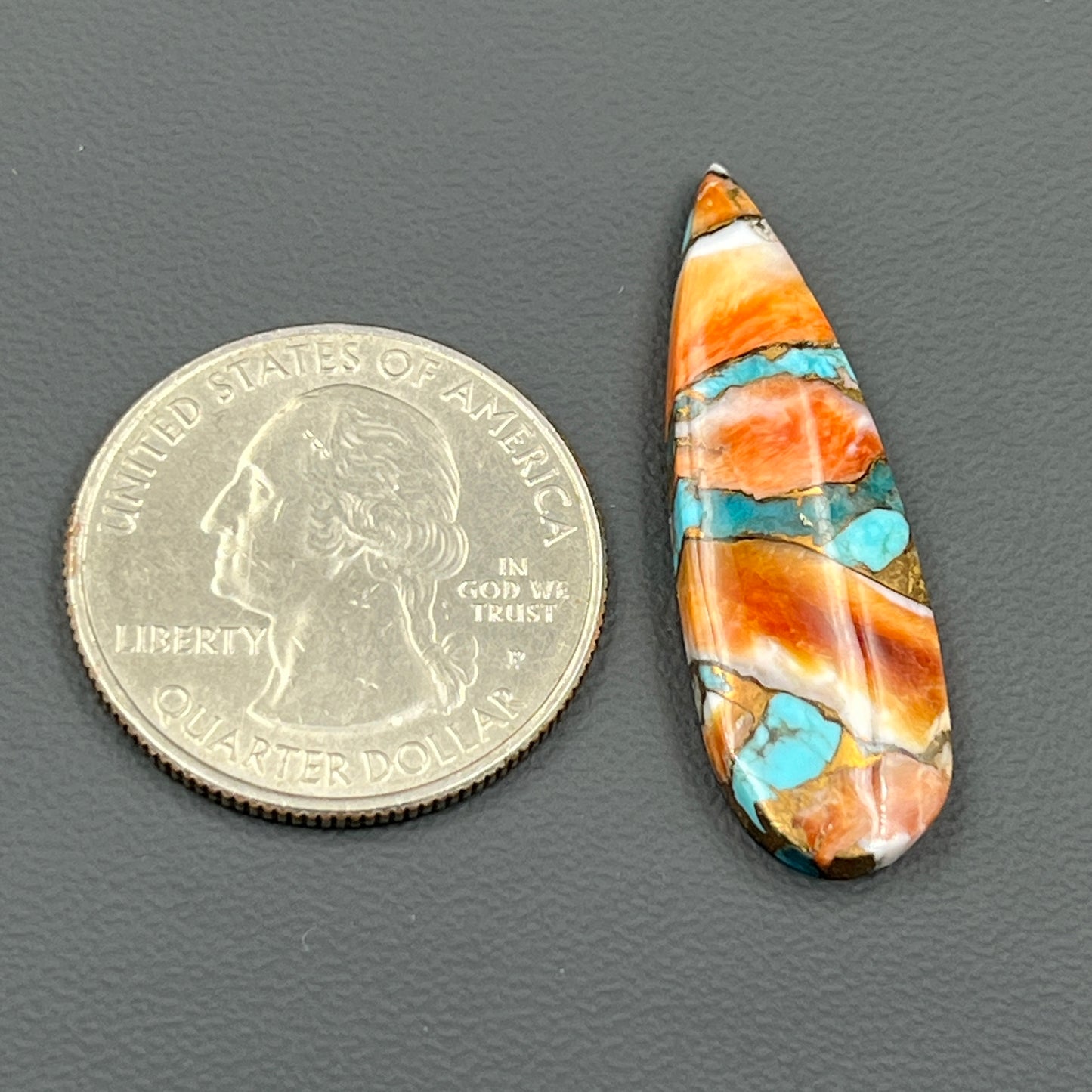 Kingman Spiny Oyster Turquoise - Loose Cab - Teardrop