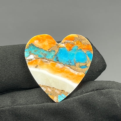 Kingman Spiny Oyster Turquoise - Loose Cab - Heart