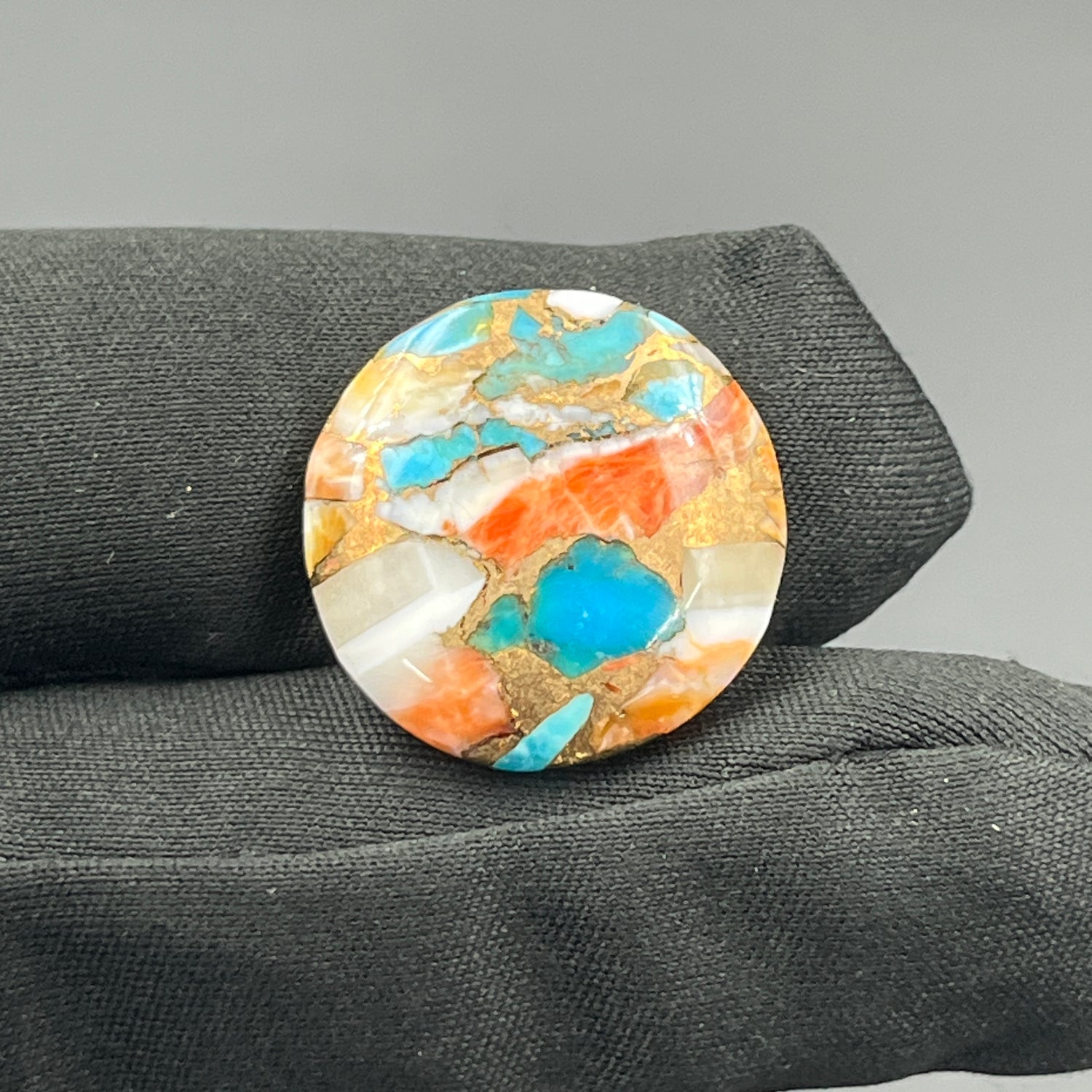 Kingman Spiny Oyster Turquoise - Loose Cab - Round