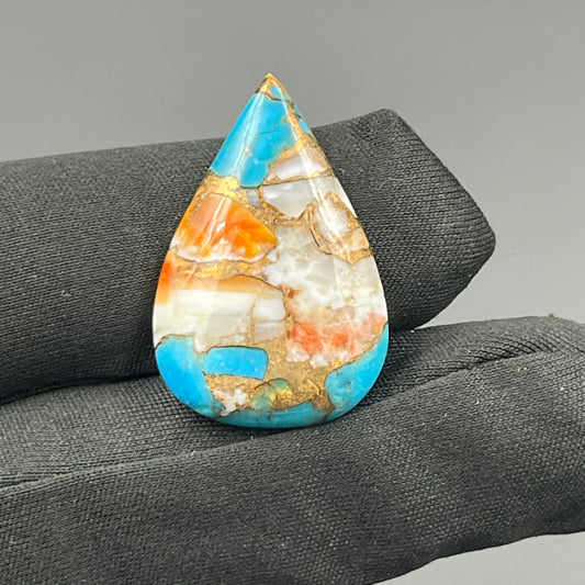 Kingman Spiny Oyster Turquoise - Loose Cab - Teardrop