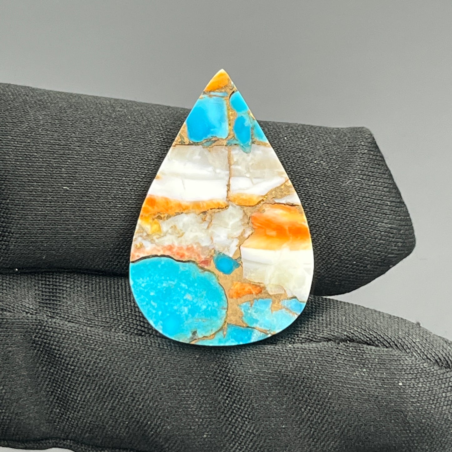 Kingman Spiny Oyster Turquoise - Loose Cab - Teardrop