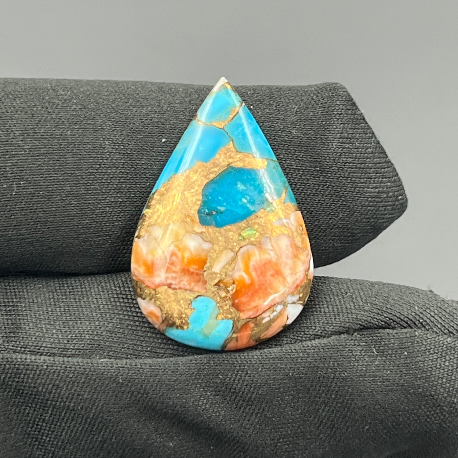 Kingman Spiny Oyster Turquoise - Loose Cab - Teardrop