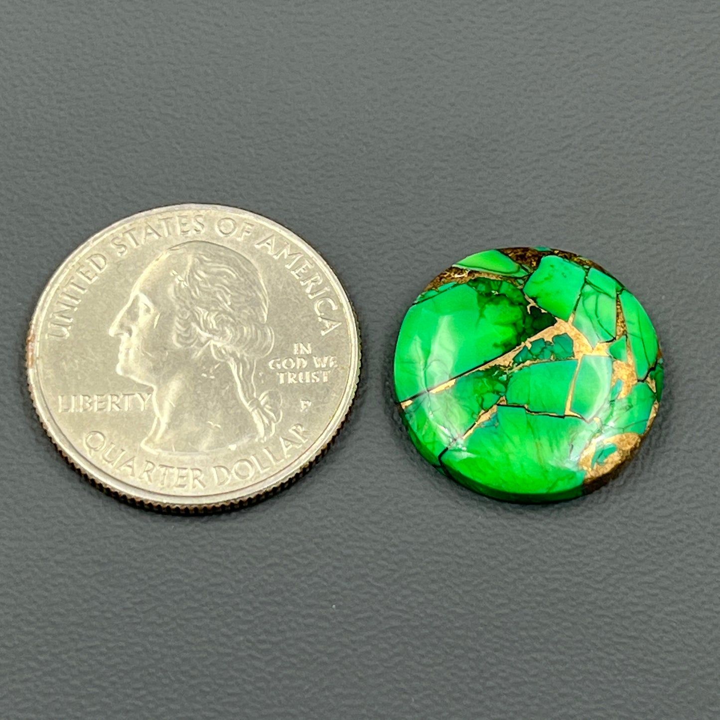 Kingman Forest Green Dahlia - Loose Cab - Round