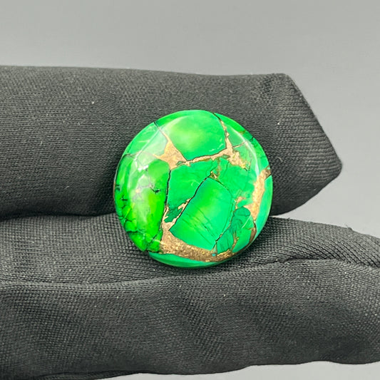 Kingman Forest Green Dahlia - Loose Cab - Round