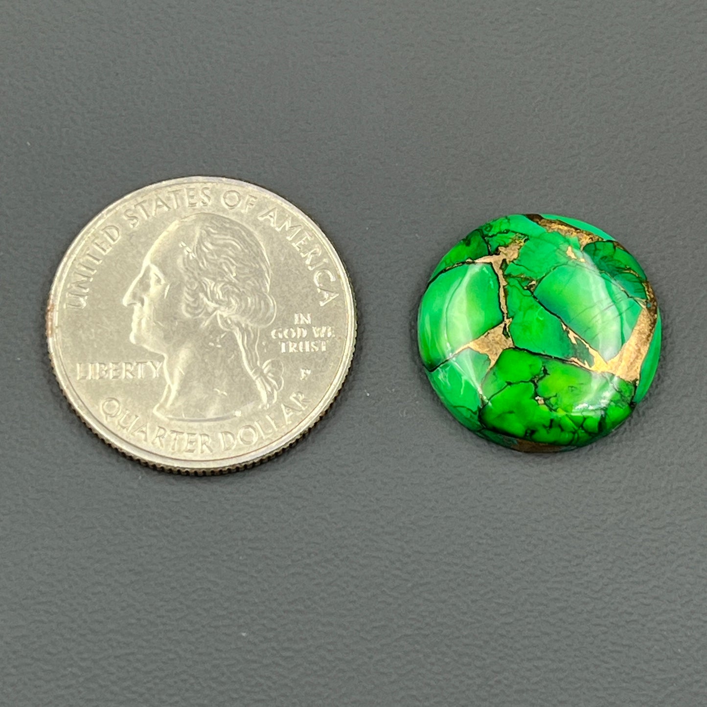 Kingman Forest Green Dahlia - Loose Cab - Round