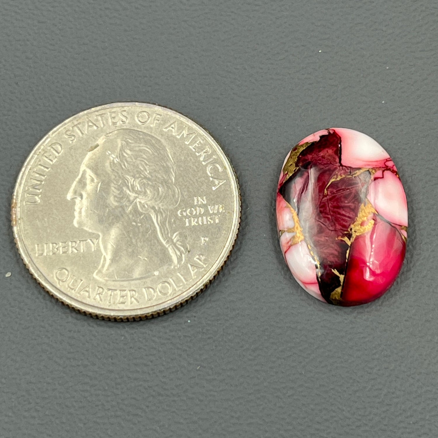 Kingman Red Rose Dahlia - Loose Cab -  Oval