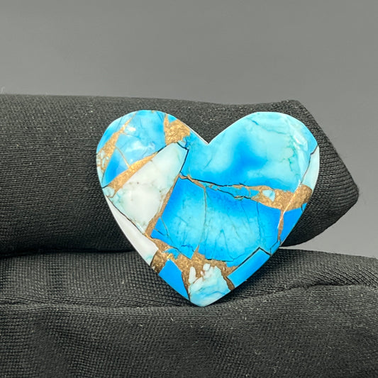 Kingman Ice Blue Dahlia - Loose Cabs - Heart