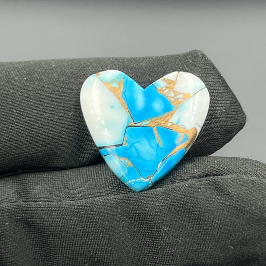 Kingman Ice Blue Dahlia - Loose Cabs - Heart