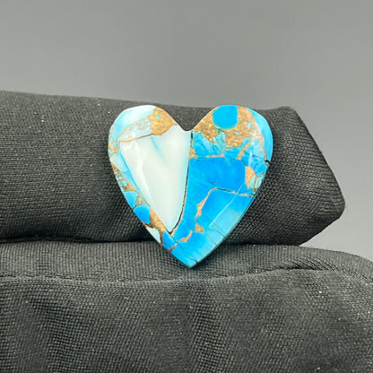 Kingman Ice Blue Dahlia - Loose Cabs - Heart