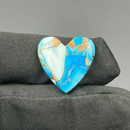 Kingman Ice Blue Dahlia - Loose Cabs - Heart