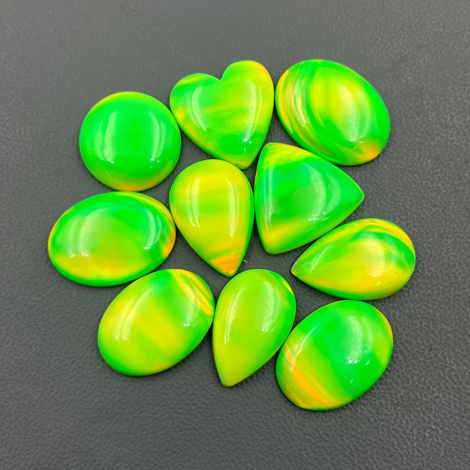 Aurora Opal Cabochon, Green Shade Aura Opal Gemstone Wholesale Lot