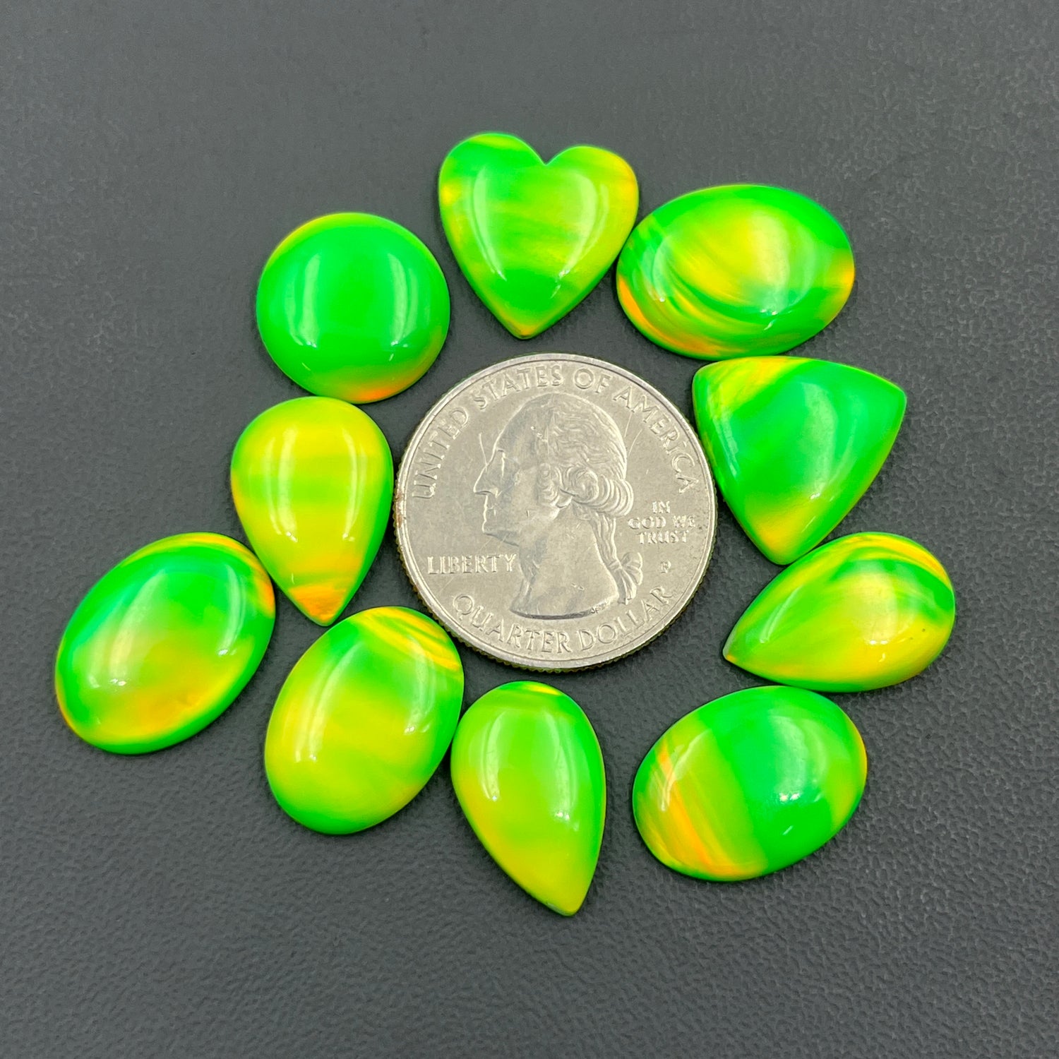 Aurora Opal Cabochon, Green Shade Aura Opal Gemstone Wholesale Lot