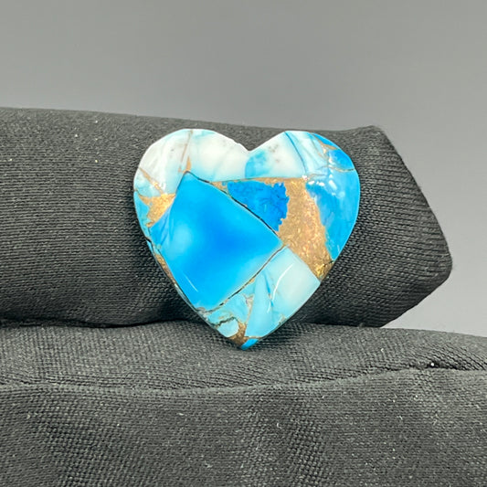 Kingman Ice Blue Dahlia - Loose Cabs - Heart