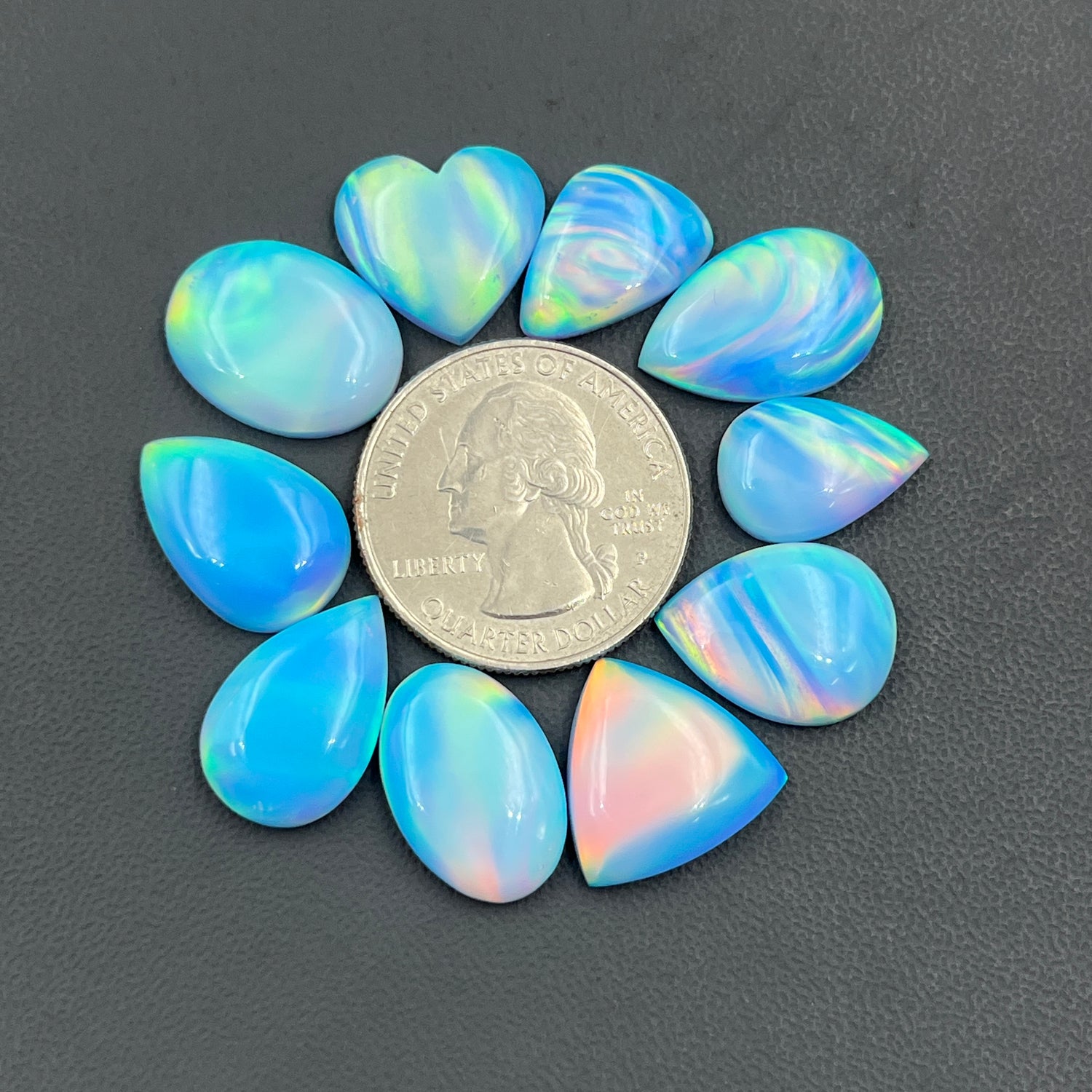 Aurora Opal Cabochon, Sky Blue Shade Aura Opal Gemstone Wholesale Lot