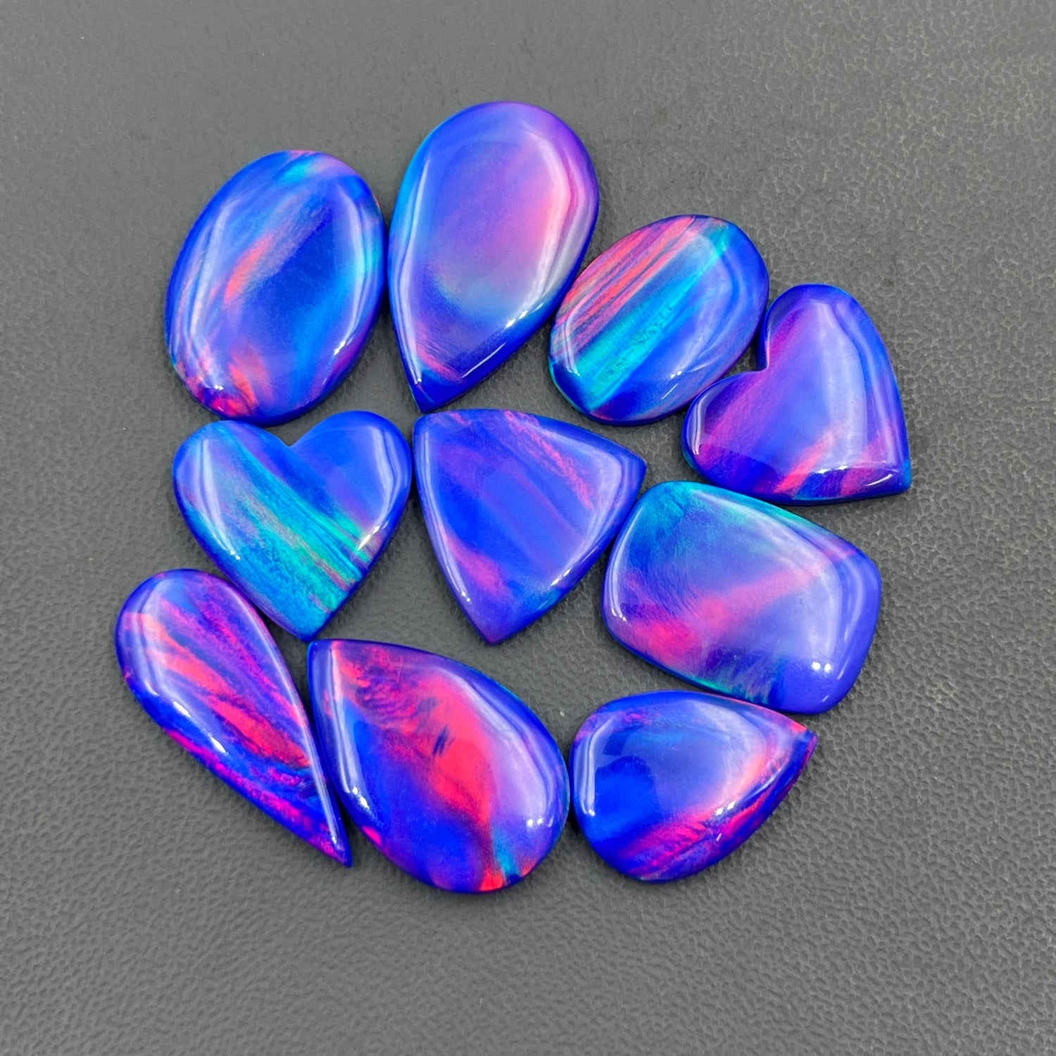Aurora Opal Cabochon, Dark Blue Shade Aura Opal Gemstone Wholesale Lot