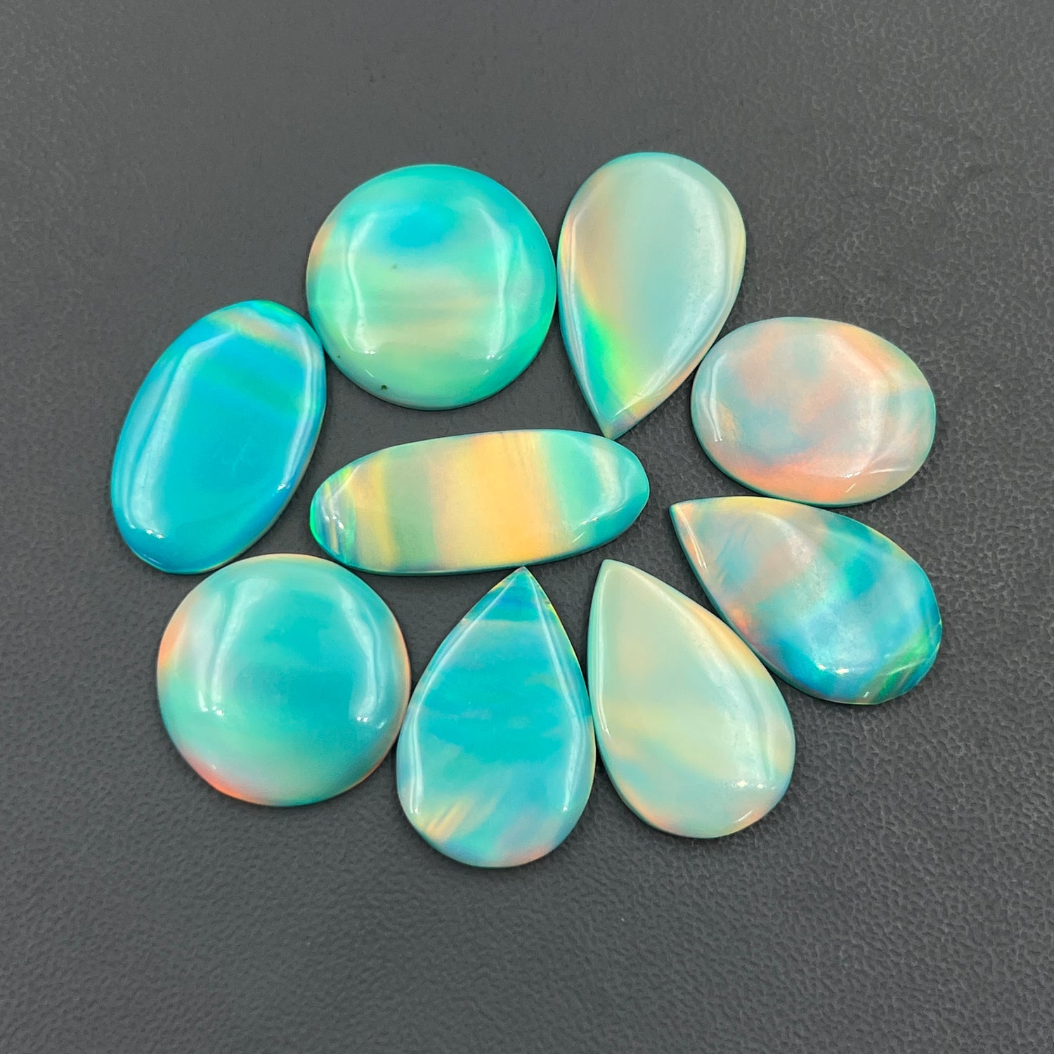 Aurora Opal Cabochon, Blue Shade Aura Opal Gemstone Wholesale Lot