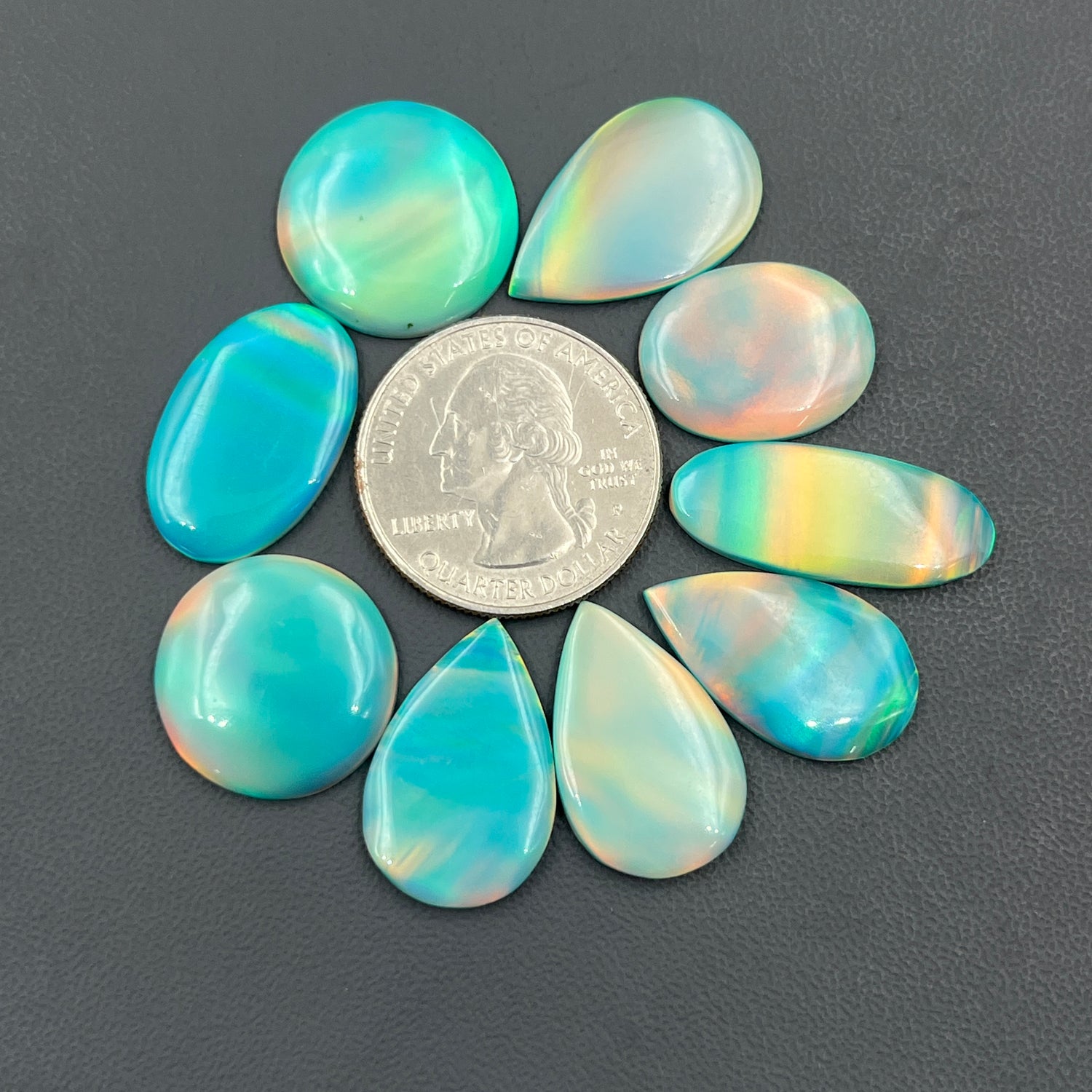 Aurora Opal Cabochon, Blue Shade Aura Opal Gemstone Wholesale Lot