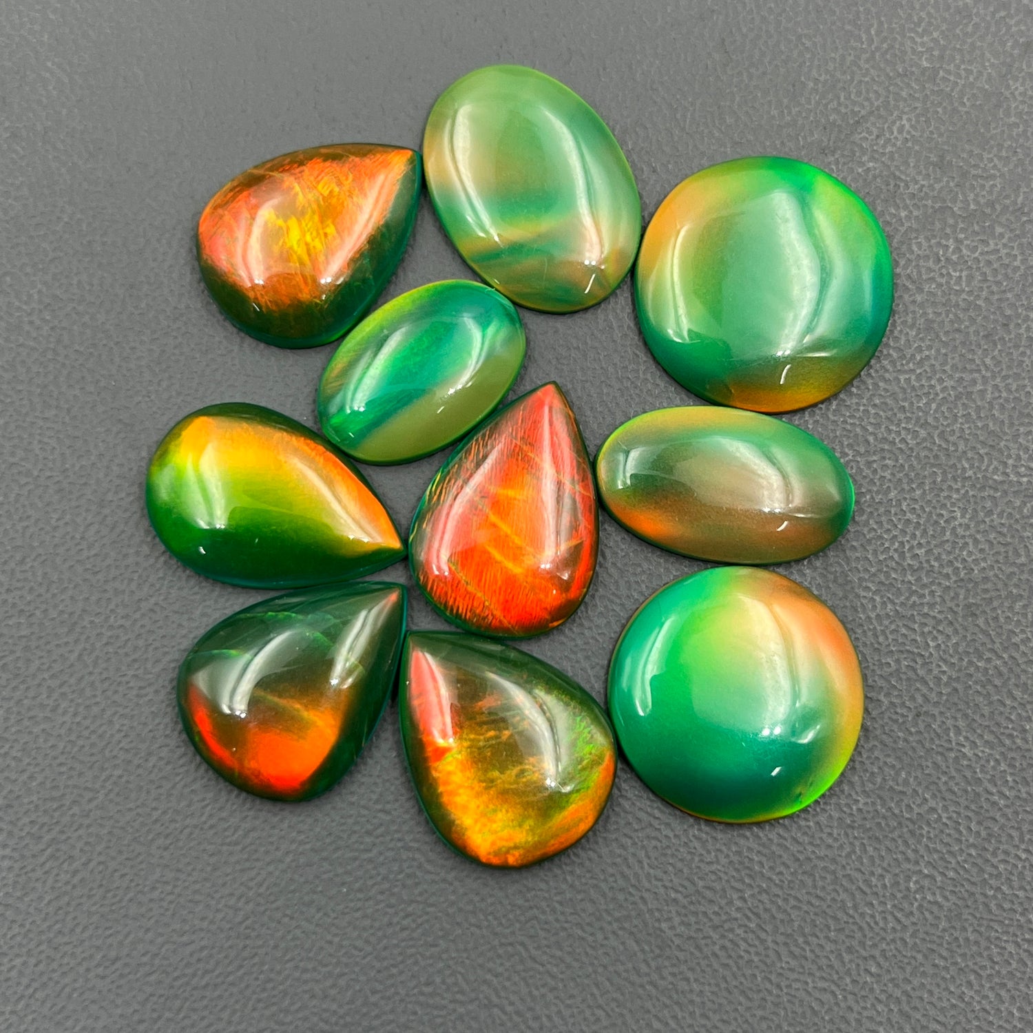 Aurora Opal Cabochon, Green & Gold Shade Aura Opal Gemstone Wholesale Lot
