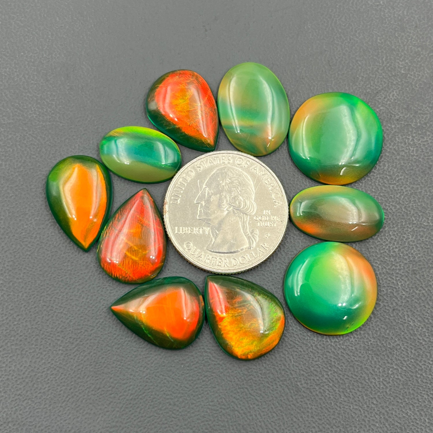 Aurora Opal Cabochon, Green & Gold Shade Aura Opal Gemstone Wholesale Lot