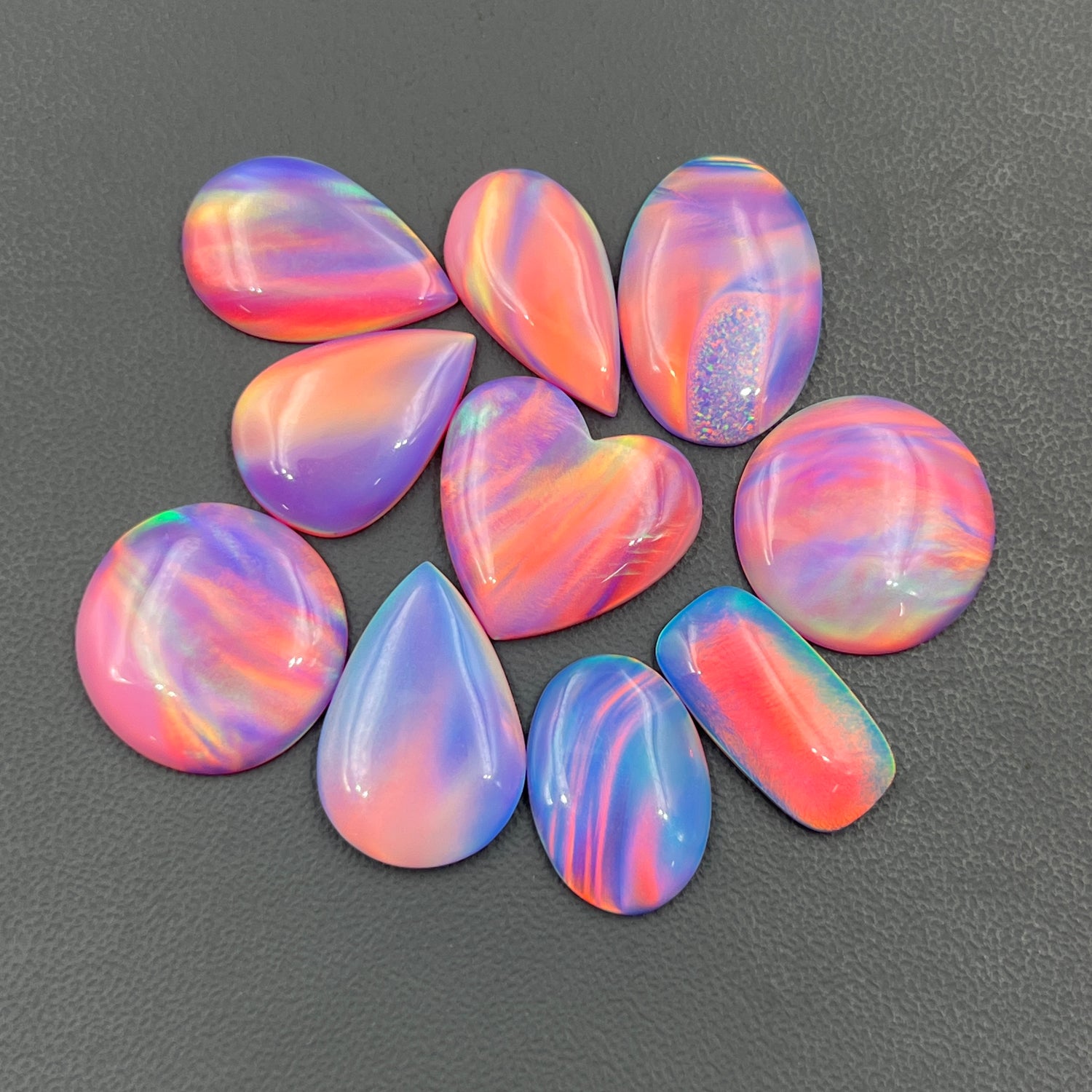 Aurora Opal Cabochon, Pink Shade Aura Opal Gemstone Wholesale Lot