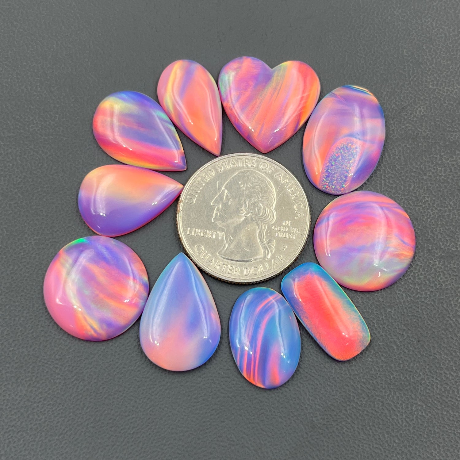 Aurora Opal Cabochon, Pink Shade Aura Opal Gemstone Wholesale Lot