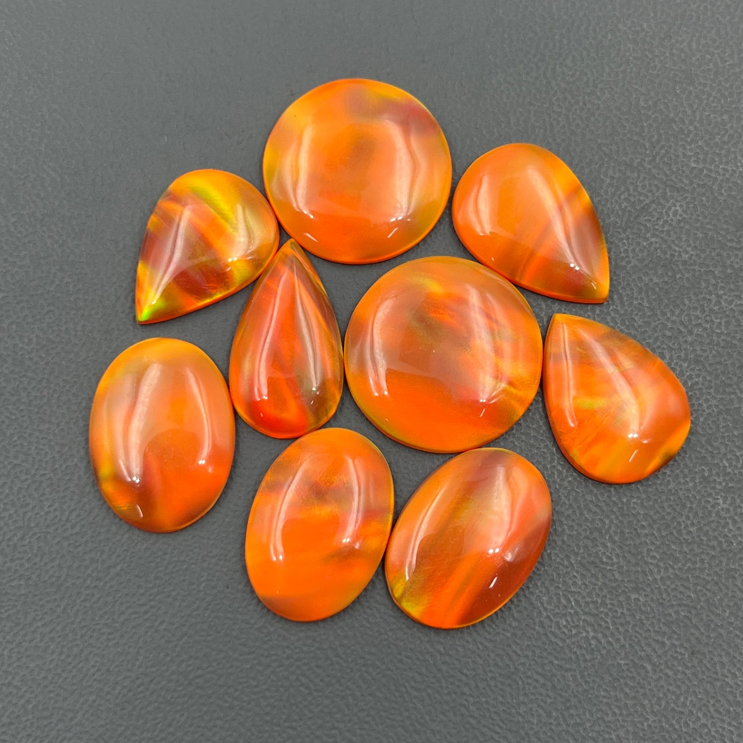 Aurora Opal Cabochon, Orange Shade Aura Opal Gemstone Wholesale Lot