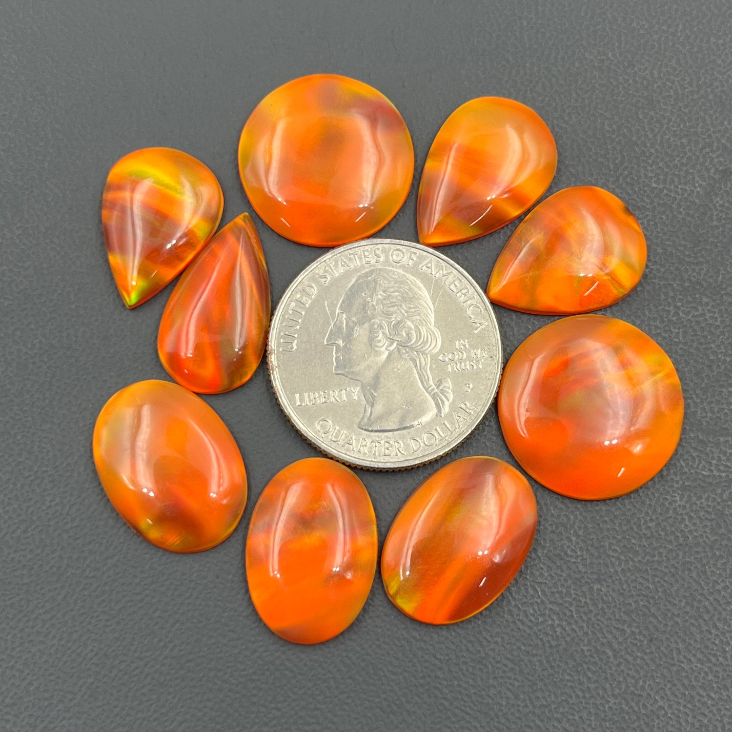 Aurora Opal Cabochon, Orange Shade Aura Opal Gemstone Wholesale Lot
