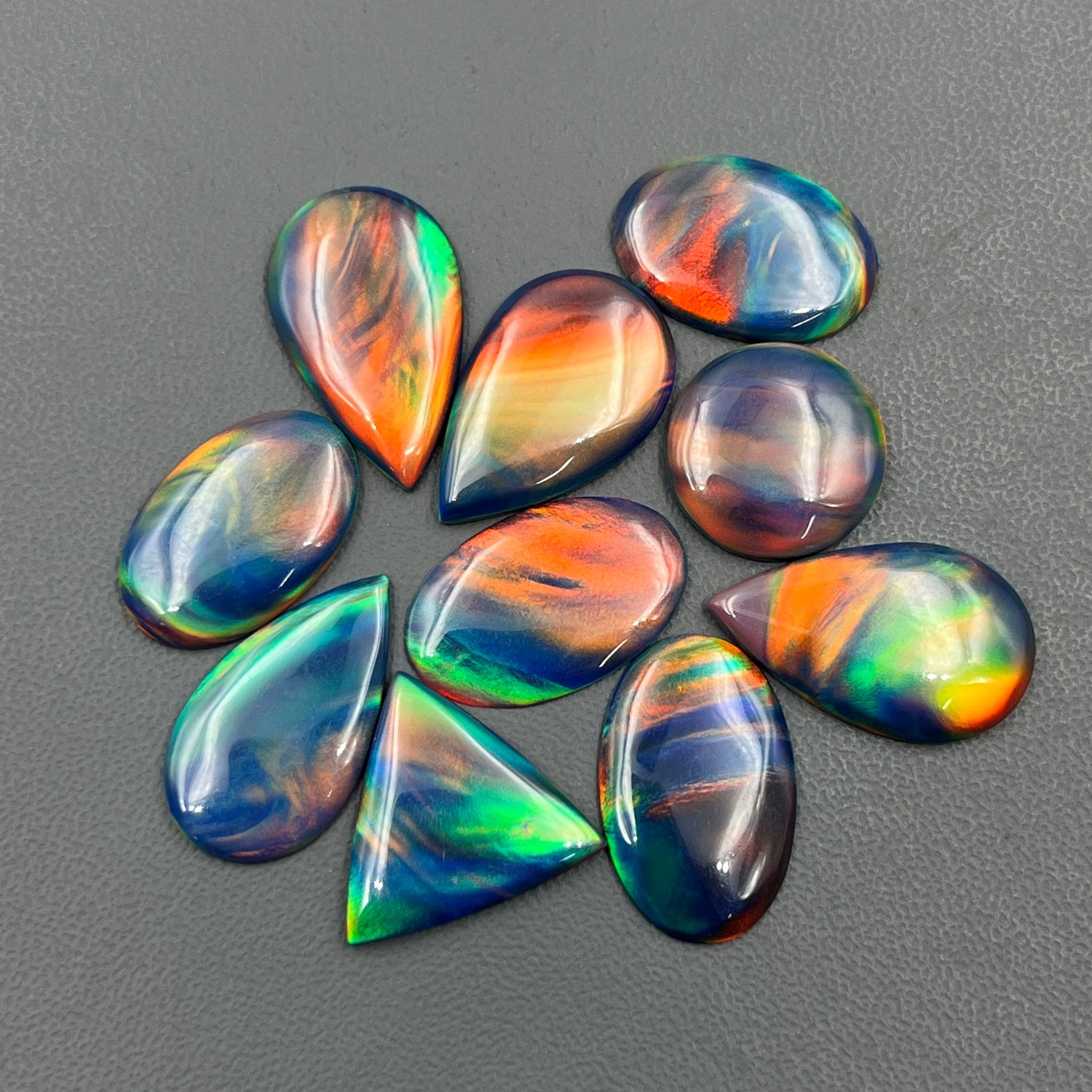 Aurora Opal Cabochon, Orange & Green Shade Aura Opal Gemstone Wholesale Lot