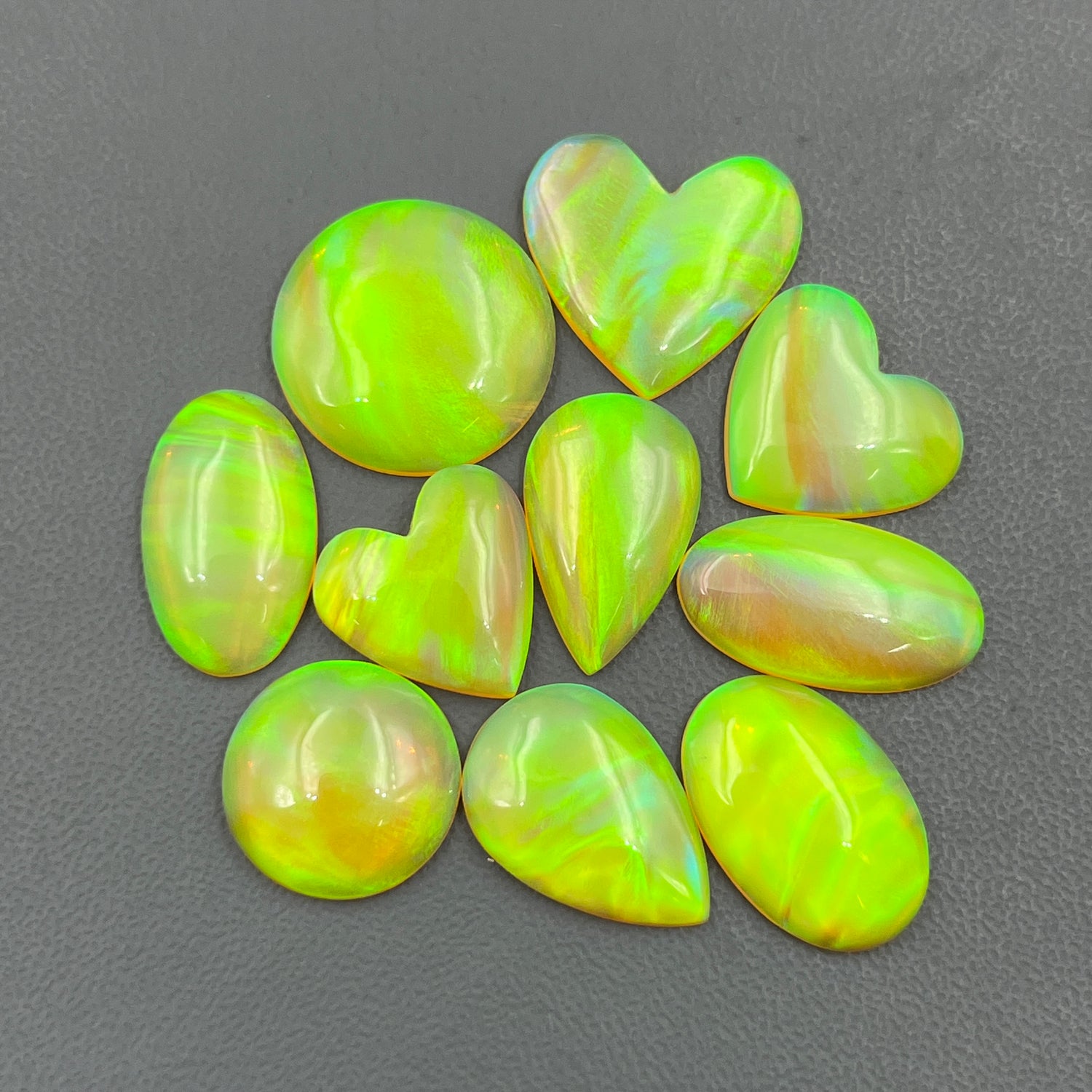 Aurora Opal Cabochon, Yellow Shade Aura Opal Gemstone Wholesale Lot