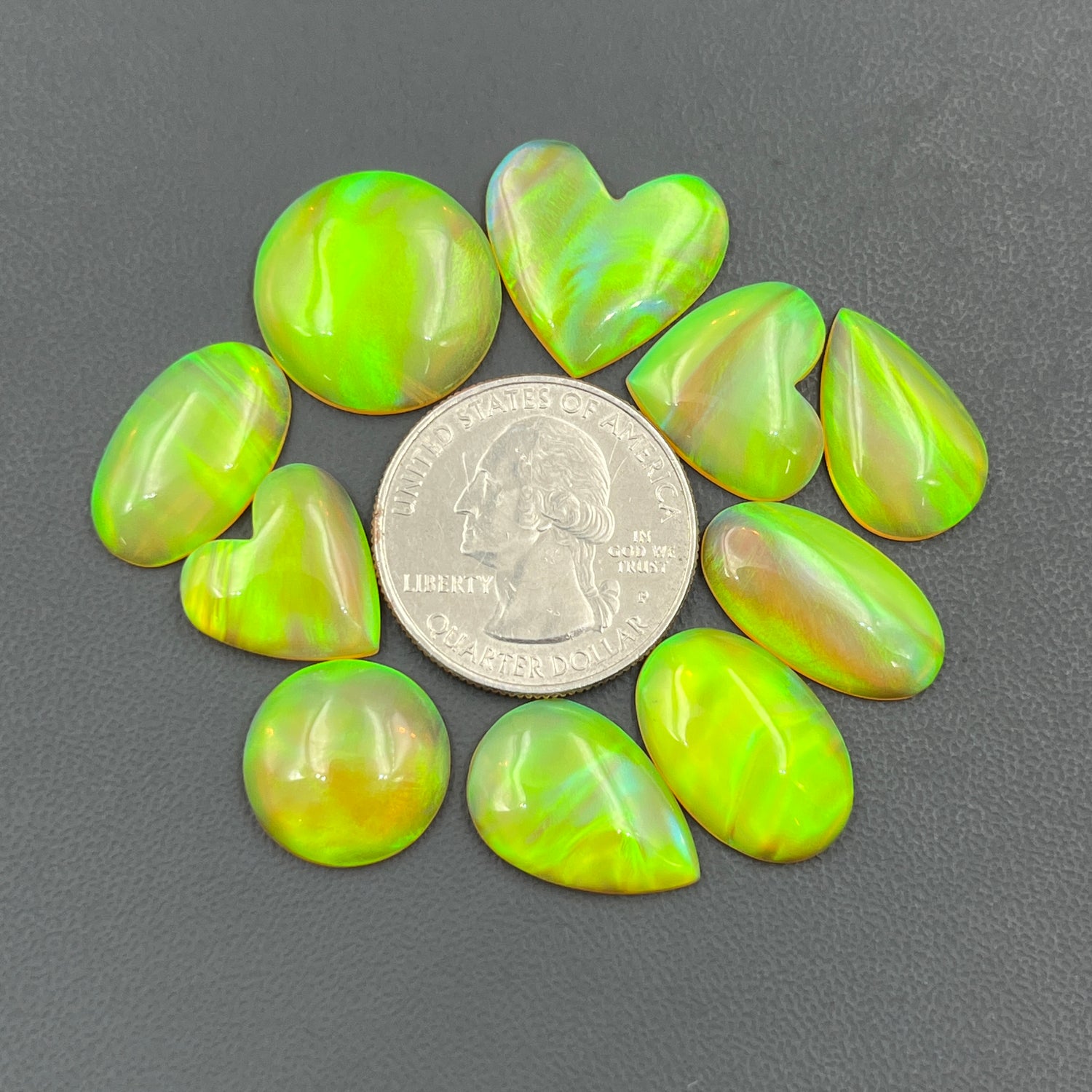 Aurora Opal Cabochon, Yellow Shade Aura Opal Gemstone Wholesale Lot