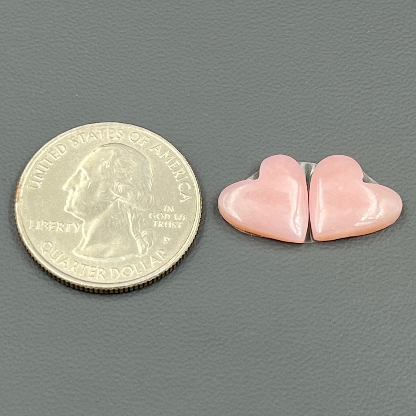 Natural Pink Opal- Matching Pairs - Heart