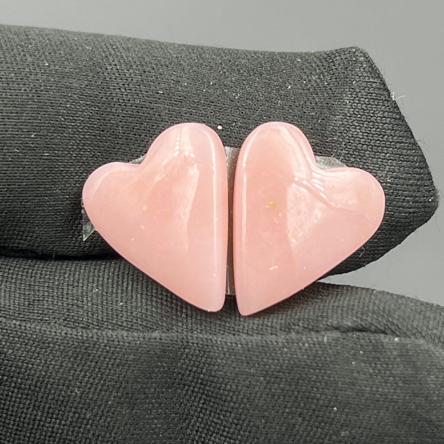 Natural Pink Opal- Matching Pairs - Heart