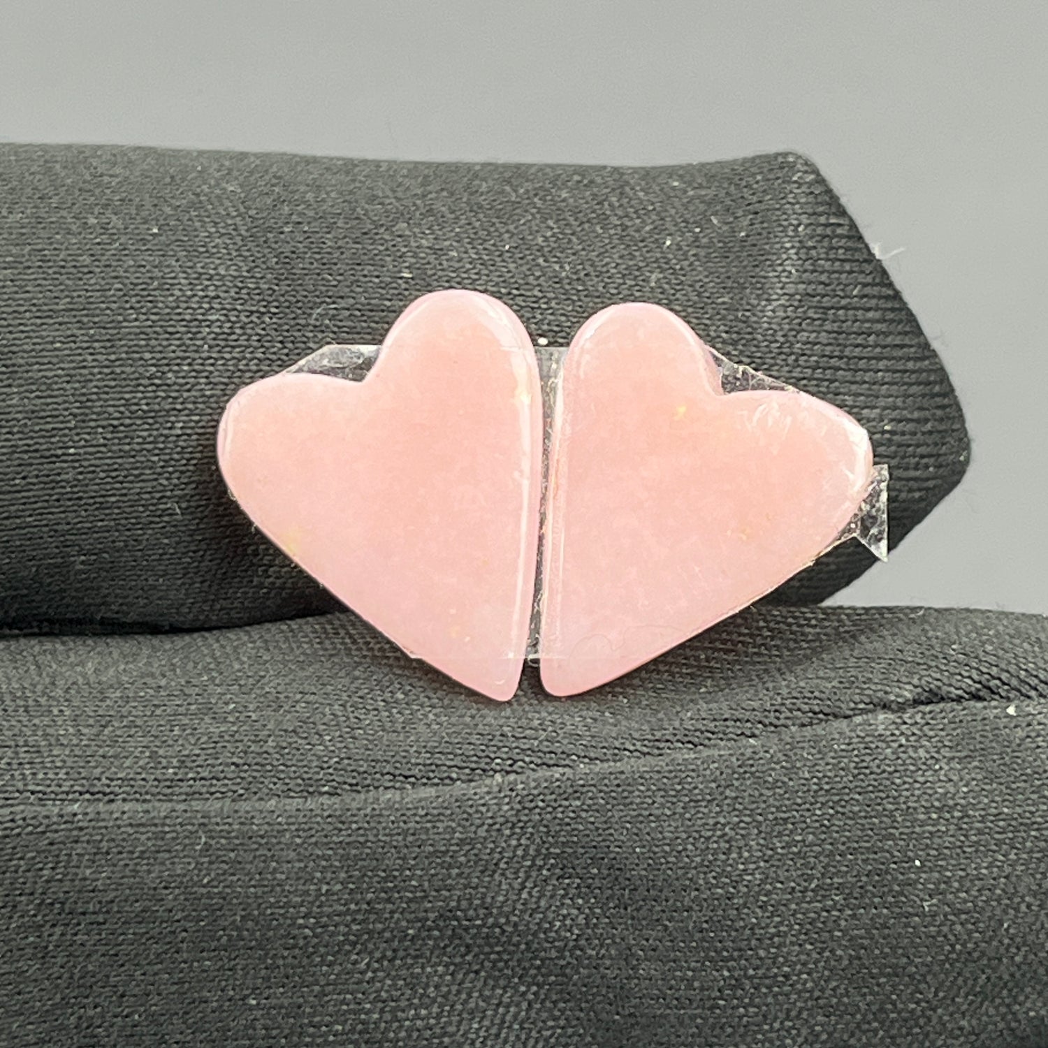 Natural Pink Opal- Matching Pairs - Heart