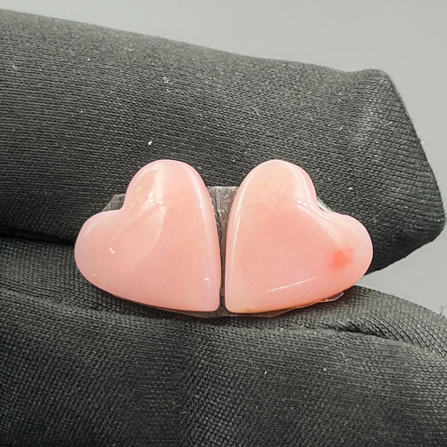 Natural Pink Opal- Matching Pairs - Heart