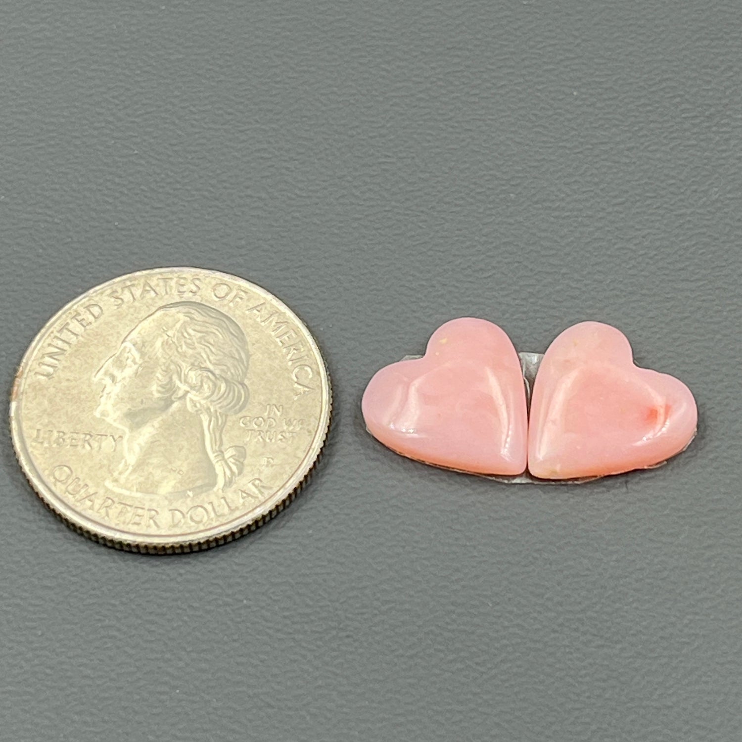 Natural Pink Opal- Matching Pairs - Heart