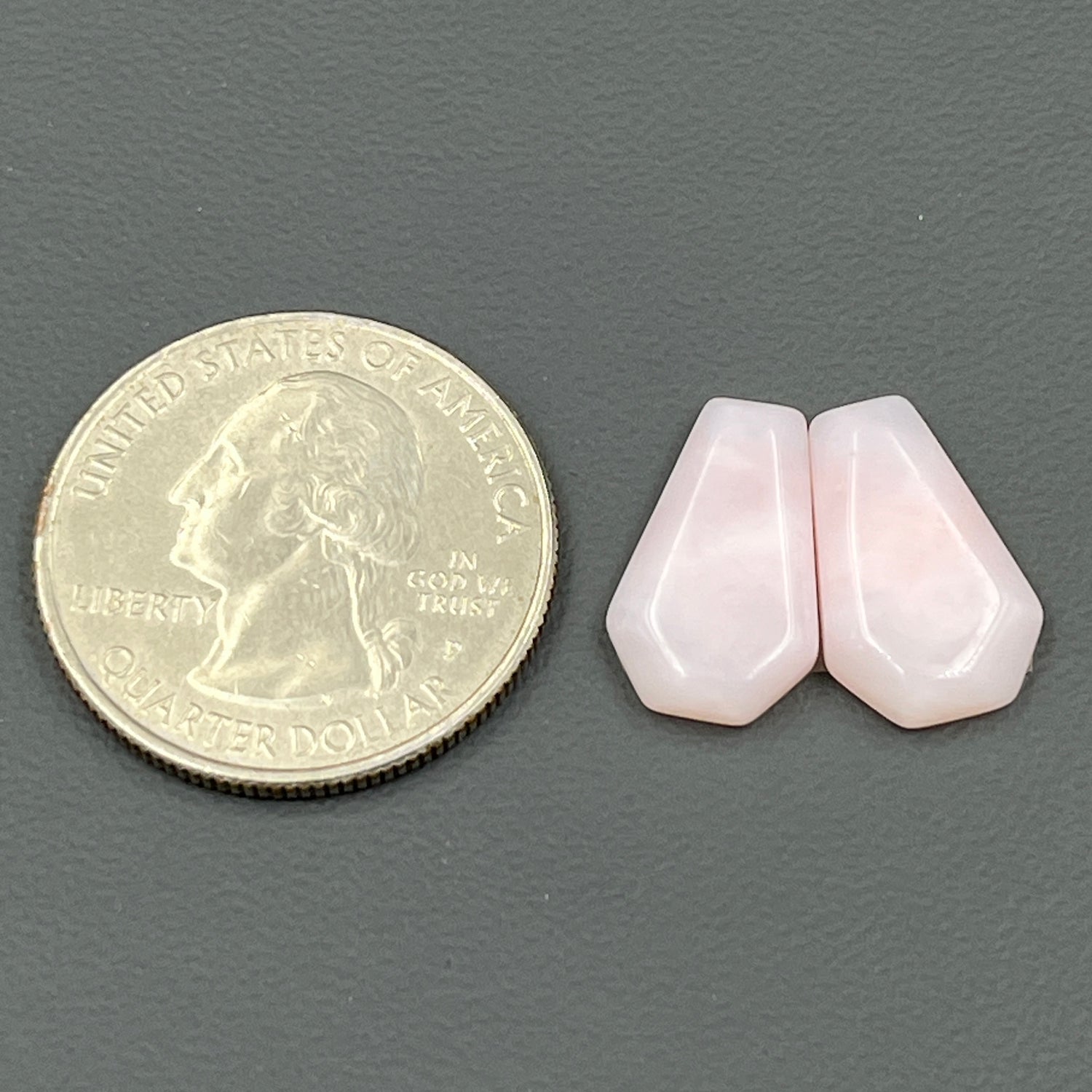 Natural Pink Opal- Matching Pairs - Coffin
