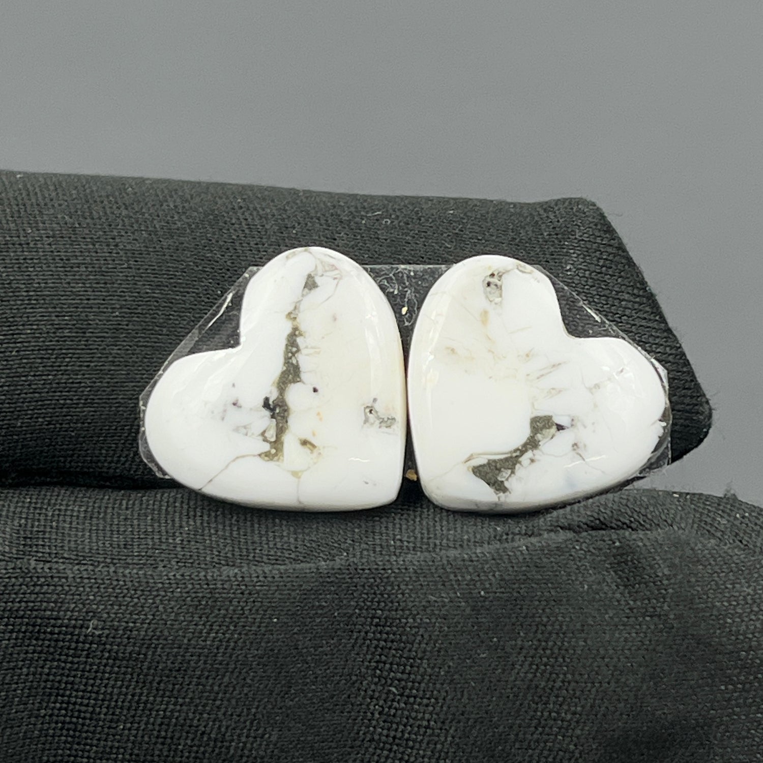 Kingman White Buffalo Turquoise - Matching Pairs - Heart