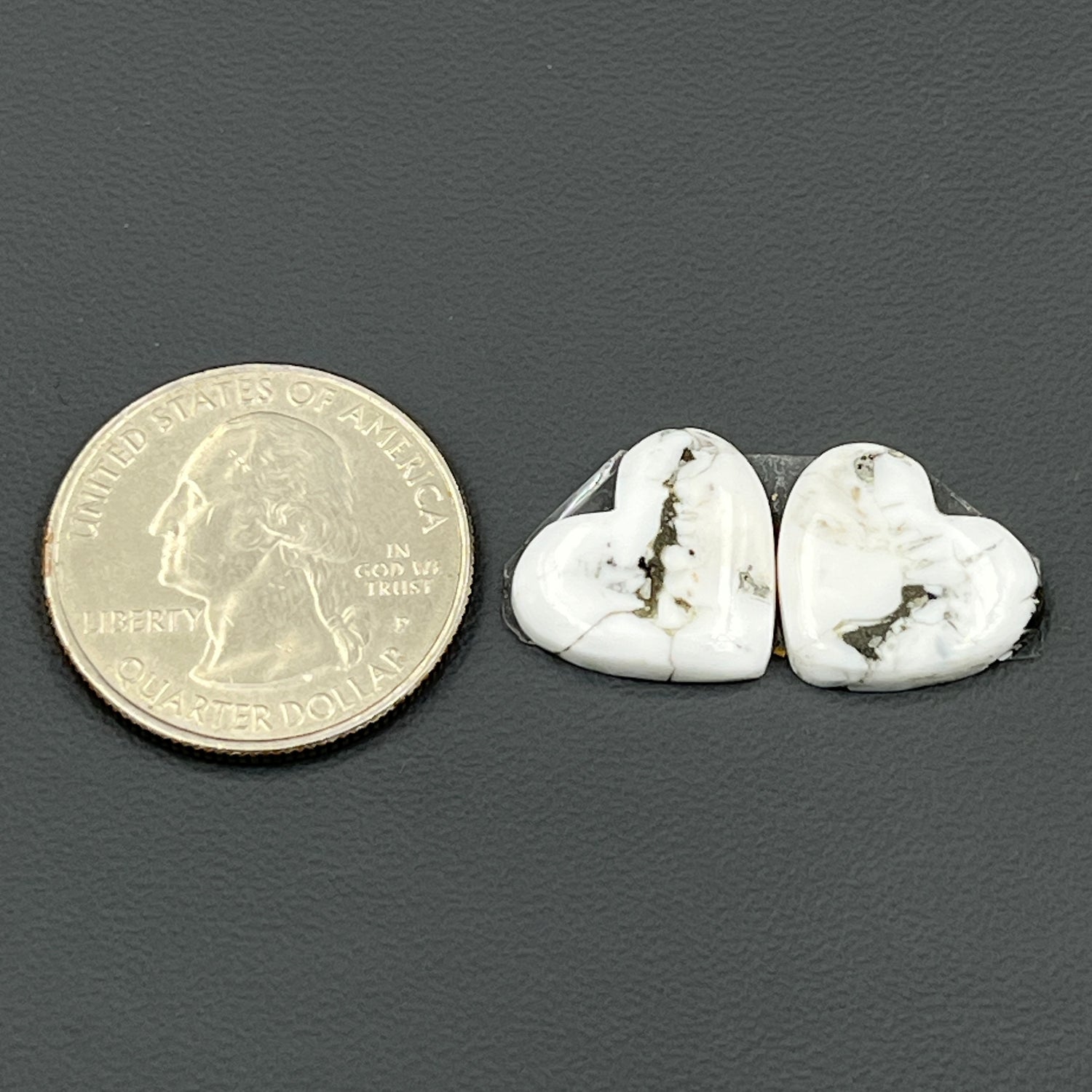 Kingman White Buffalo Turquoise - Matching Pairs - Heart