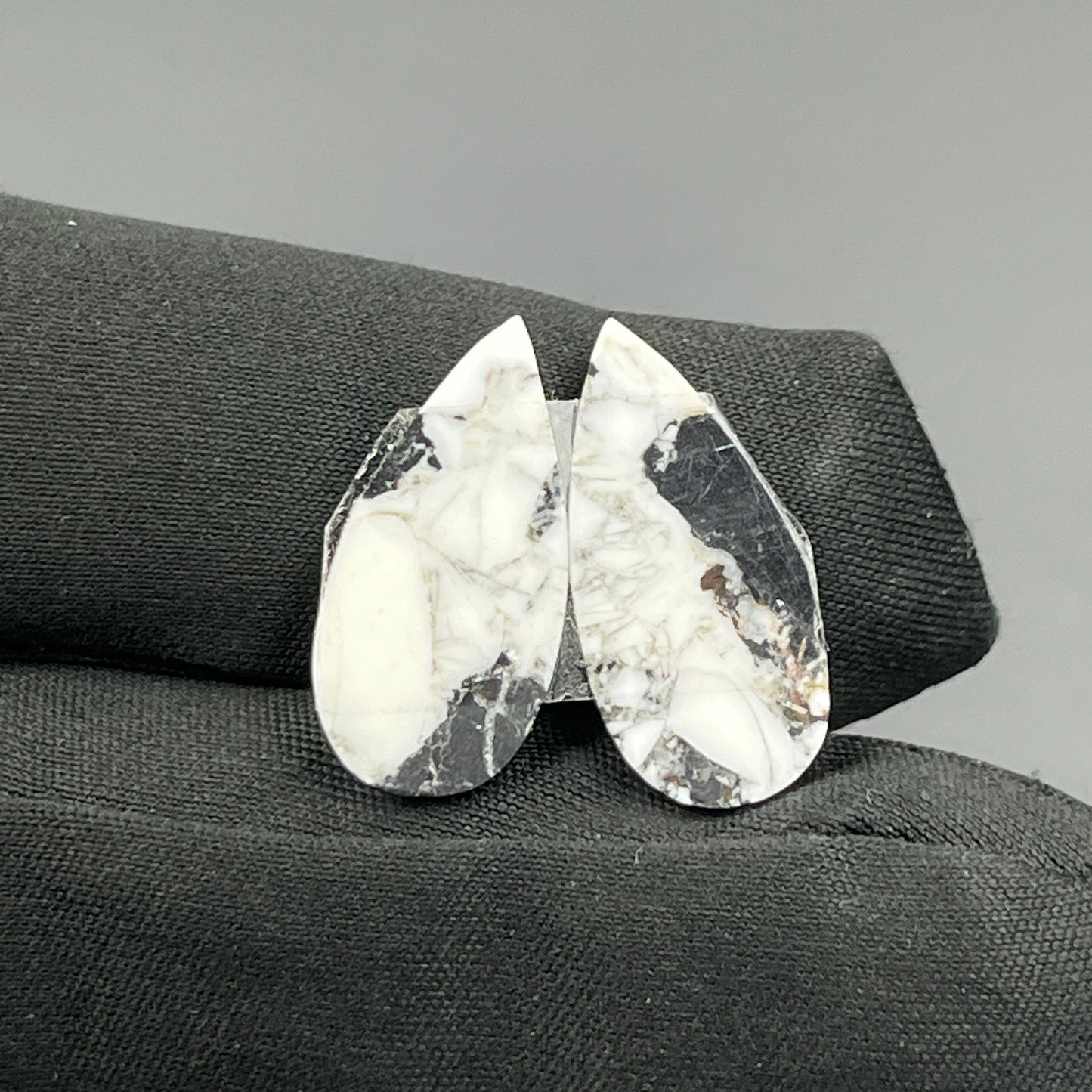 Kingman White Buffalo Turquoise - Matching Pairs - Teardrop