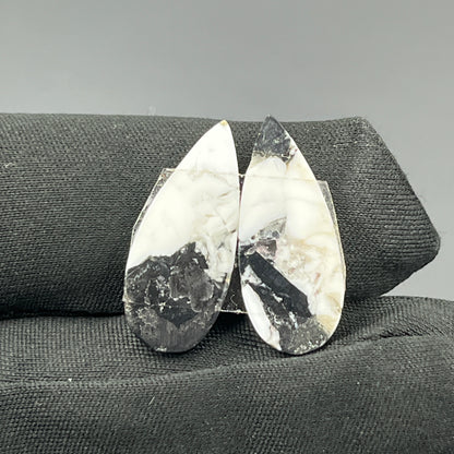 Kingman White Buffalo Turquoise - Matching Pairs - Teardrop
