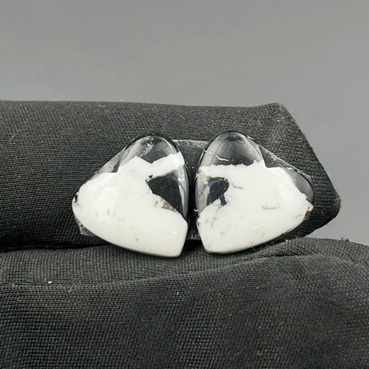 Kingman White Buffalo Turquoise - Matching Pairs - Heart
