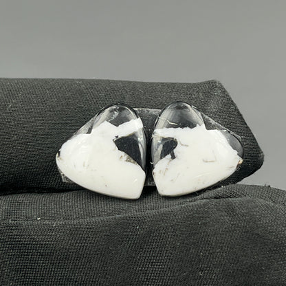 Kingman White Buffalo Turquoise - Matching Pairs - Heart