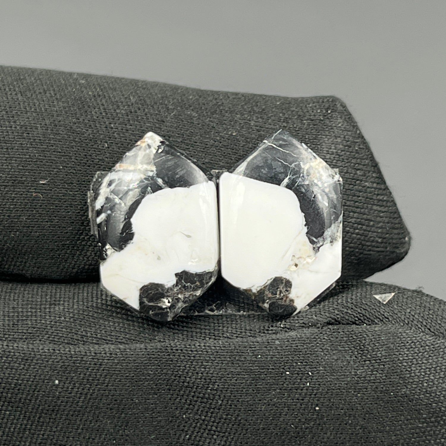 Kingman White Buffalo Turquoise - Matching Pairs - Hexagon