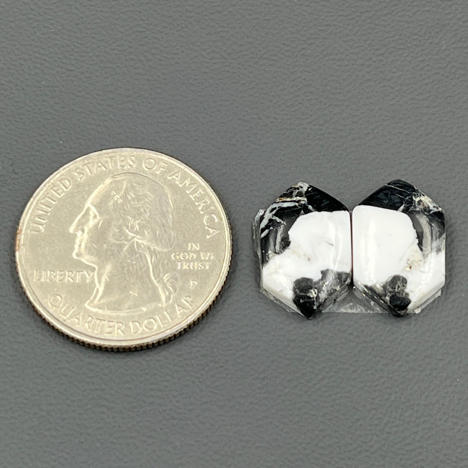 Kingman White Buffalo Turquoise - Matching Pairs - Hexagon