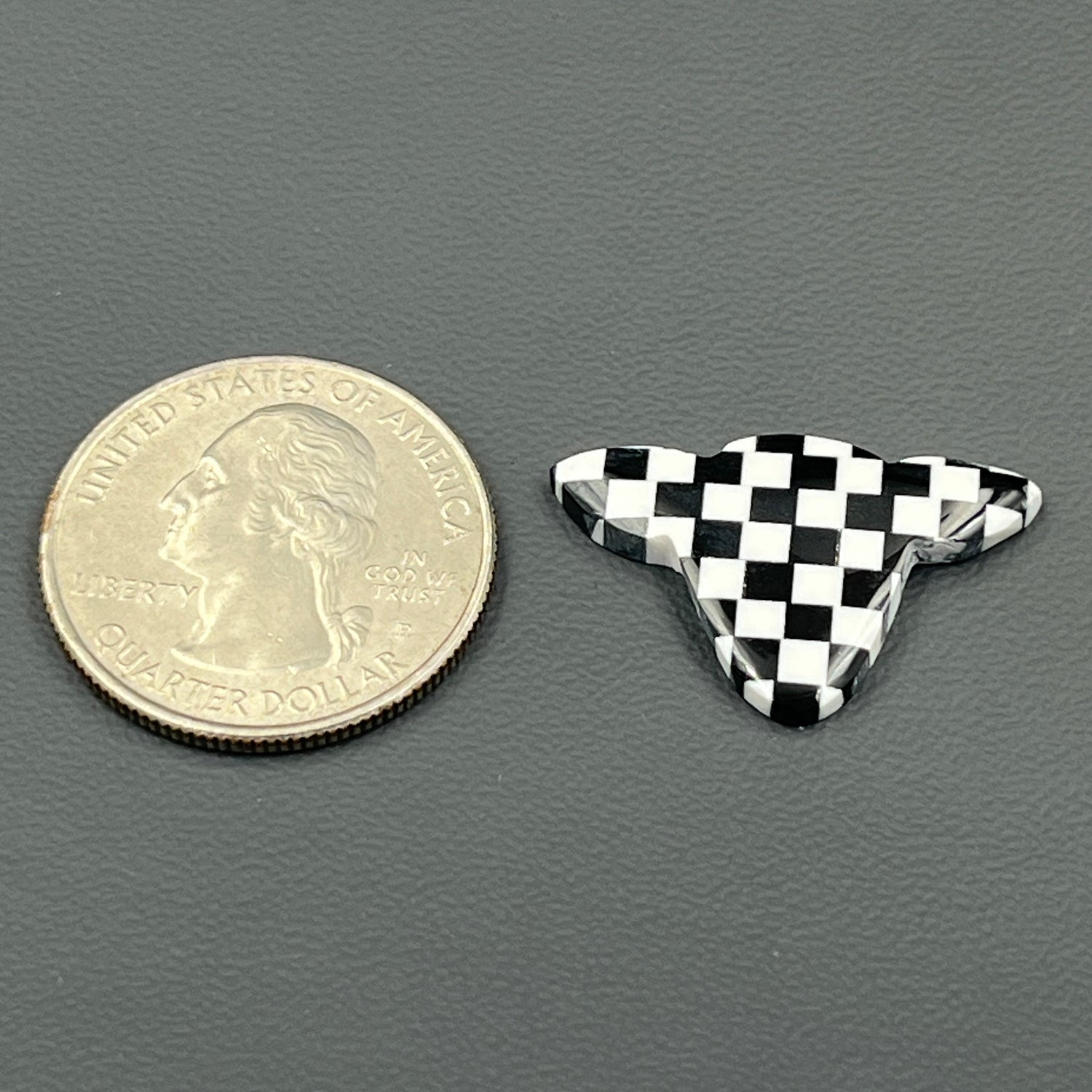 Black & White Checker Board Cabochon - Cow Head